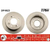 TRW Bremsscheibe DF4923 hinten, voll, 1 Stück