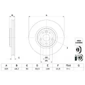 Bosch Bremsscheibe 0 986 479 G96 vorne, belüftet, hochkarbonisiert, 1 Stück