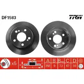 TRW Bremsscheibe DF1583 hinten, voll, hochkarbonisiert, 1 Stück