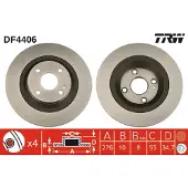 TRW Bremsscheibe DF4406 hinten, voll, 1 Stück
