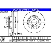 Ate Bremsscheibe 24.0126-0100.1 (2 Stk.) für Citroën Peugeot XM