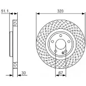 Bosch Bremsscheibe 0 986 479 A59 vorne, belüftet, hochkarbonisiert, 1 Stück