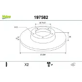 Valeo 2x Bremsscheibe 197582 hinten für OPEL GRANDLAND X (A18) Zafira Life (K0)