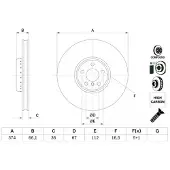 Bosch Bremsscheibe 0 986 479 F54 vorne, belüftet, hochkarbonisiert, 1 Stück