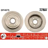 TRW Bremsscheibe DF4875 hinten, voll, 1 Stück