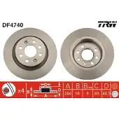 TRW Bremsscheibe DF4740 hinten, voll, 1 Stück