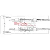 METZGER Seilzug, Feststellbremse COFLE 115971 hinten für Opel