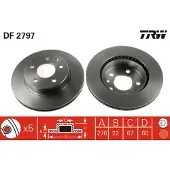 TRW Bremsscheibe DF2797 vorne, belüftet, hochkarbonisiert, 1 Stück