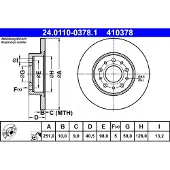 Ate Bremsscheibe 24.0110-0378.1 (2 Stk.) für Fiat 500l Tipo