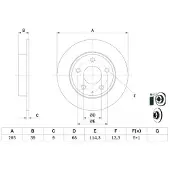 Bosch Bremsscheibe 0 986 479 E54 hinten, voll, 1 Stück