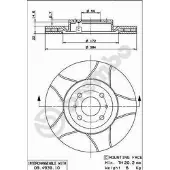Brembo Bremsscheibe 09.4939.75, vorne, geschlitzt, belüftet, 1 Stück