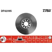 TRW Bremsscheibe DF4209S vorne, belüftet, hochkarbonisiert, 1 Stück
