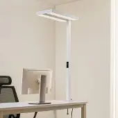 Arcchio Logan LED-Büro-Klemmleuchte, weiß, dimmbar, Sensor - , Logan, dimmbar, Weiß, für Arbeitszimmer / Büro, Aluminium, Modern