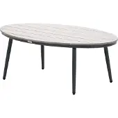 Garden Impressions Margriet Beistelltisch oval- 120x75xH45 cm carbon black/light teak Vironwood