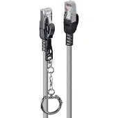 Lindy Patchkabel Cat.6A S/FTP grau 0,5m verriegelbar