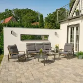 Siena Garden Roma Loungeset Aluminium/Teak Gestell