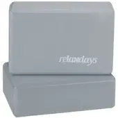 Relaxdays 10x Yogablock im, grau Weiß,Grau