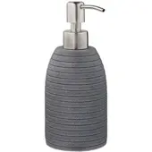 Relaxdays 2x Seifenspender Rillen, Edelstahl, grau Silber,Grau