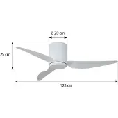 LINDBY Deckenventilator Aulo, weiß, DC, leise, Ø 123 cm Aulo, weiß / opal, für Wohn- / Esszimmer, Metall, Modern
