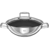 Rösle Wok RÖSLE "MOMENTS Ø 28 cm m. Deckel ProPlex", silber (silberfarben), B:29,5cm H:17,5cm L:38cm Ø:28cm, Pfannen, Wok