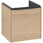 Villeroy & Boch Subway 3.0 Waschbeckenunterschrank, eine Tür Anschlag links, 423x429x378mm, C58101VJ, Farbe: Front/Korpus: Nordic Oak, Griff: Volcano Black