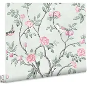 Laura Ashley Vliestapete "Eglantine" gemustert FSC zertifiziert, mit lebhaftem Druck, 10 Meter Länge