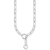 Thomas Sabo Gliederkette mit zwei Ringverschlüssen und weissen Steinen Silber