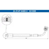 Ate Bremsschlauch [Hersteller-Nr. 24.5147-0465.3] für Chevrolet, Opel, Vauxhall