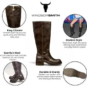 Windsor Smith Windsorsmith Damen-Reitstiefel aus espressobraunem Kunstleder, kniehoch - Technik