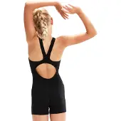 Speedo - Badeanzug für Mädchen, Eco Ausdauer + (Schwarz)