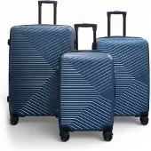 Infinity Leather Blauer Hardshell-Koffer Robuster 8-Rad-Kabinenkoffer