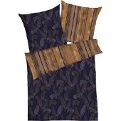Kaeppel Satin Bettwäsche 155x220 cm + 80x80 cm Blau Bettbezug