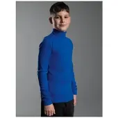 Trigema Rollkragenshirt "Langarm Ski- und Sport-Rollkragenpullover", Jungen, Gr. 128, blau (royal), 100% Baumwolle (Bio-Baumwolle kbA), Basic, Shirts Rollkragenshirt