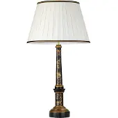 Designer's Light Box Elstead Strasbourg Tischleuchte E27 Schwarz und Gold Elfenbeinfarbe, schwarz-gold verziert