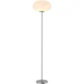 LINDBY Stehlampe Sonika, 175 cm, nickelfarben, Glas, E27