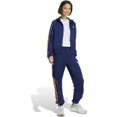 Adidas Trainingsanzug SPORTSWEAR "STADIUM 3-STREIFEN", Damen, Gr. S, blau (dunkelblau), Obermaterial: 100% Polyester, Sportanzüge Trainingsanzug, für Erwachsene, zweiteiliges Set, aus Polyester
