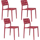 Housecraft living Serra Gartensessel / Esszimmerstuhl Kunststoff Rot - 4 er Set