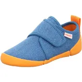 Superfit Kinder-Hausschuhe, Blau, vegan, mit Klettverschluss, Kaltfutter und Non-marking Sohlen