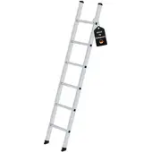 Proregal Sprossen-Anlegeleiter Made in Germany | 6 Sprossen | Arbeitshöhe 3,0m | 350mm breit ohne Traverse | Traglast 150kg | Alu