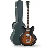 Hartwood Revival Legend TR Halbresonanz-Gitarre & Hartschalenkoffer Sunburst