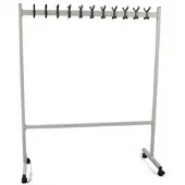 Proregal Mobiler Garderobenständer Mit 2x11 Haken HxBxT 170 x 140 x 55 cm Doppelseitig Auf Rollen Hochwertiger Kunststoff Silber