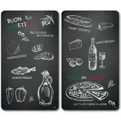 Kesper Multi-Glasschneideplatte, 2er Pack, Motiv: Ristorante