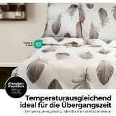 Eterea Cosmesi Naturale Bettwäsche 135x200 Baumwolle Bettwäsche-Sets - Federn Weiß - Reißverschluss, Renforcé, Fachhandel, - 135x200cm und Kissenbezug 80x80cm