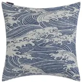 David Fussenegger Kissenhülle Alba 'Make Waves' 50 x 50 cm Marine- Blau
