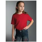 Trigema T-Shirt "T-Shirt aus 100% Baumwolle", Mädchen, Gr. 116, braun (kirsch), Single Jersey, 100% Baumwolle, Basic, lang, Rundhals, Shirts T-Shirt