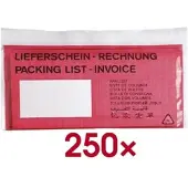 OTTO Office Dokumenten- & Lieferscheintaschen signalrot DIN Lang 250 Stück rot, 24x11 cm