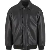 Urban Classics Kunstlederjacke, schwarz - Größe 4XL