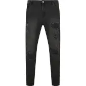 Urban Classics bequeme Herren Jeans Slim Fit Stretch Reißverschluss mit Baumwolle Schwarz