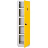 Steelboxx Lüllmann Umweltschrank, 1 Tür, 4 Wannenböden, 1950 x 500 x 422 mm, lichtgrau/rapsgelb