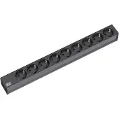Bachmann 19" Steckdosenleiste 9fach, ohne Schalter, schwarz, Schutzkontakt